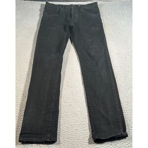 Purple Brand P005 Jeans Men 33X31 Black Denim Stretch Mid Rise‎ Raw Straight Leg